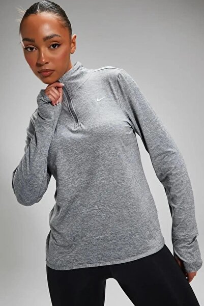 Nike Gray Quarter Zip Dri-Fit Half Zip Women's Training Top