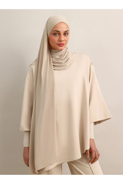 Refka Asymmetrical Detailed Tunic - Stone Color - Refka