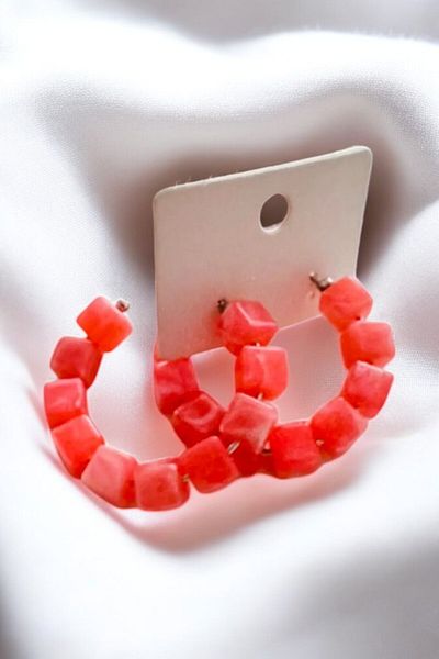 PETEK AKSESUAR Acrylic Hoop Earrings - Stylish and Comfortable