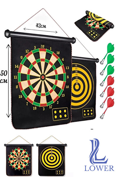 LOWER 6 Oklu Dart Seti Çift Taraflı Manyetik Mıknatıslı Oyun Asmalı Dart Ok Dart Oyunu