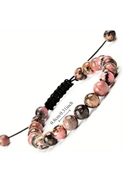 NBS Beautiful Naturel Stones سوار من الحجر الطبيعي المحبوك من الرودانيت (حجر ...