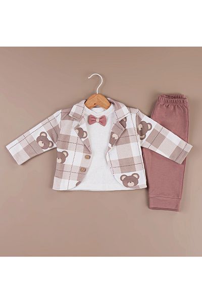 DFN Baby Boy 3-Piece Set with Bow Tie Jacket