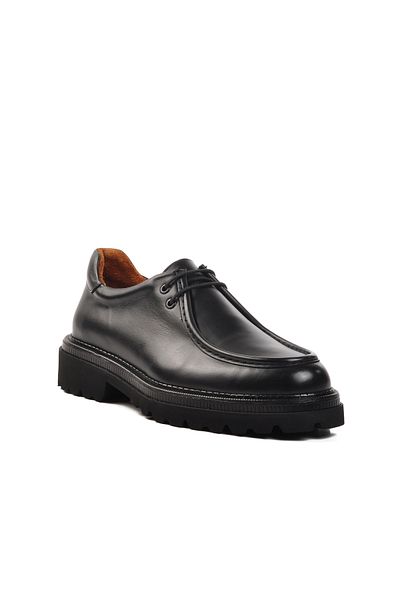 AYAKMOD Pantofi casual pentru bărbați din piele naturală neagră