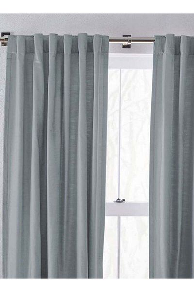 soufa dibaj Linen Curtain for Bedroom Dining Studio Office - Dark Grey - 240×140 cm