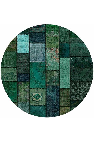 Bamyum Trunk Bedruckter Teppich Chenille-Druck Maschinell Hergestellt 160 x 160 cm Teppich Grün