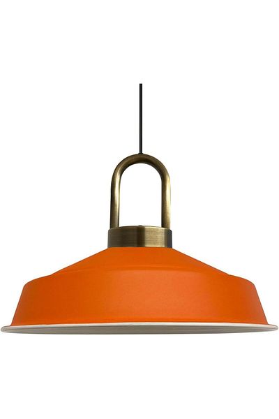 Bamyum Asletl-Lock Industrial Vintage Hängelampe  40 cm, Orange Metall Pendelleuchte
