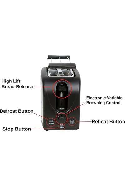 Techno Best 750W 2 Slice Stainless Steel Electric Toaster  BET-01S