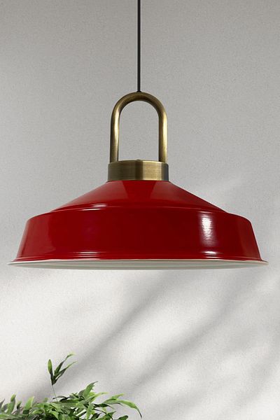 Bamyum Asletl-Lock Industrial Vintage Hängelampe  40 cm, Rot Metall Pendelleuchte