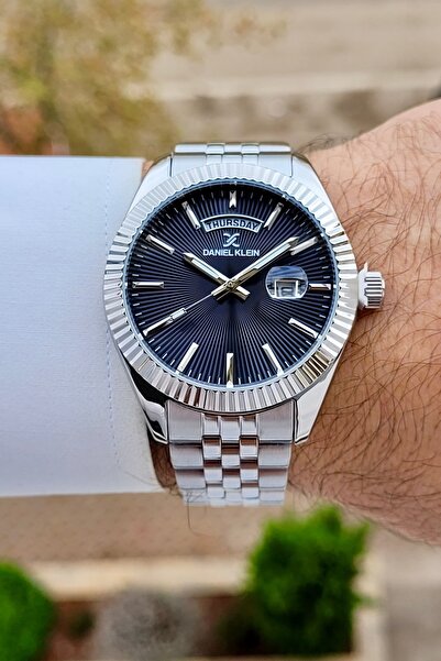 Daniel Klein Kadranı Lacivert Kordonu Beyaz Renk 24 Ay Garantili Erkek Kol Saati