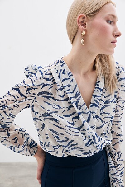 Sateen Блакитний боді з текстурою в крапку