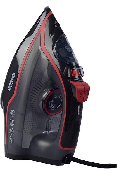 Techno Best 2000-2400w Steam Iron, Black/red