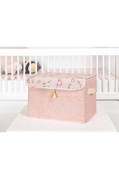 NEZADE STORE Pink Maxi Size Baby Organizer Box - Tasseled Lid, Multi-Purpose Organizer 04232 ( Lisinya )