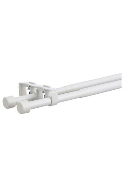 IKEA - BEKRAFTA, perde çubuğu seti, beyaz, 120-210 cm 19 mm