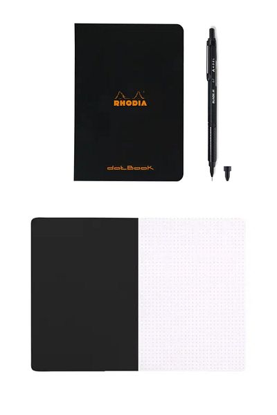 GLANCE Rhodia Dotbook A5 48 Sheets - 0.7 Versatil Nib Blackline Pen