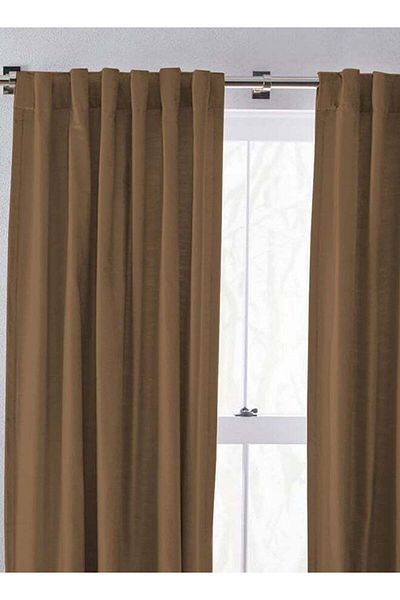soufa dibaj Linen Curtain for Bedroom Dining Studio Office - Brown - 240×140 cm