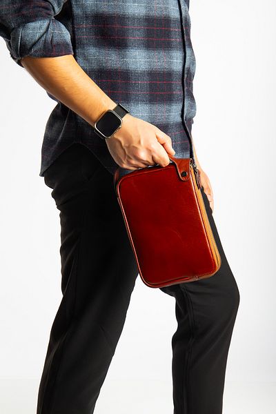 Niki Leather Πορτφόλιο Raul από γνήσιο δέρμα με φερμουάρ