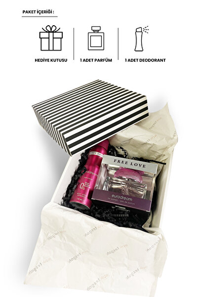 FREE LOVE Özel Gün Hediye Kutulu Eurodream Edp Kadın Parfüm 100 ml Ve Deodorant 150 ml