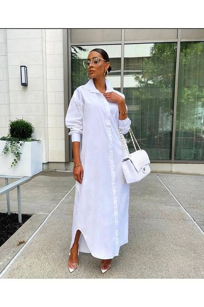 Natavanbutık Buttoned Comfortable Shirt Dress
