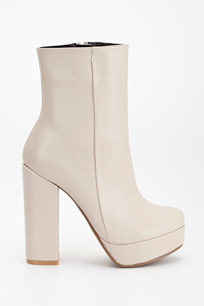 LİLLA Ayakkabı Kadın Platform Kalın Topuklu Suni Deri Bot