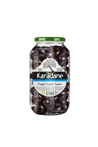 Karadane Doğal Siyah Zeytin 231-260 Kalibre 1000 g ℮