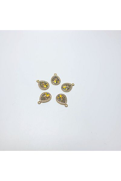 Yüksel Boncuk Drop Cut Swan Model Gold Plated Hobby Jewelry Intermediate Material (1 Pack 5Pcs)