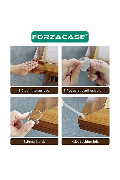 Forzacase 4Pcs Silicone Clear Table Edge Corner Guard Against Impacts - Fc946