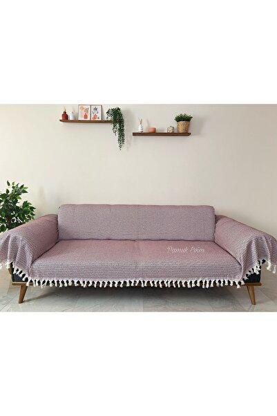 metin tekstil Buldan Işi Kollarını Örten Kanepe Çekyat Koltuk Örtüsü 180x300 Büyük Boy Pamuk Dokuma
