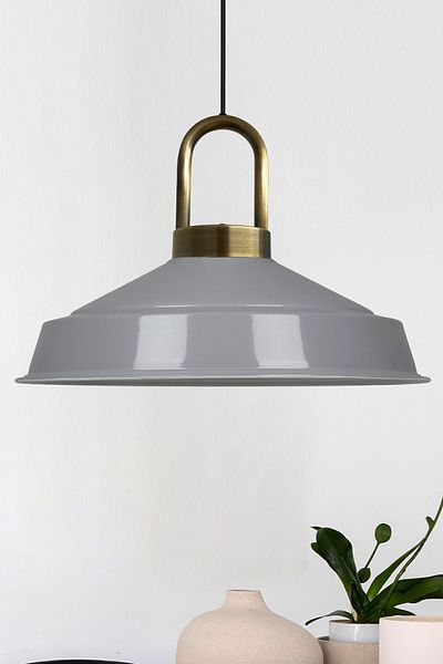 Bamyum Asletl-Lock Industrial Vintage Hängelampe  40 cm, Grau Metall Pendelleuchte