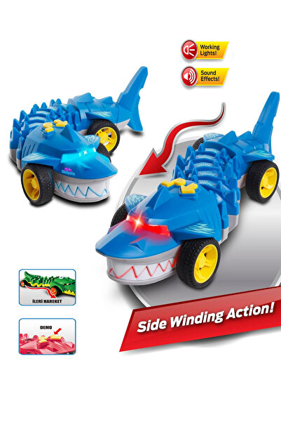 hediyecik لعبة سيارة القرش مع أضواء وصوت وحركة القرش 30 سم