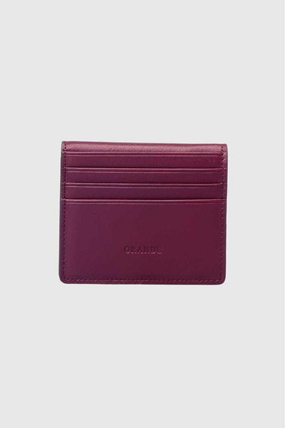 Grande Men's Genuine Leather Card Holder Wallet - Plum 762