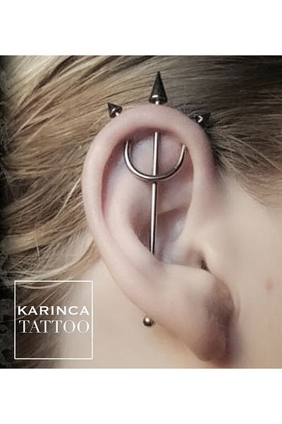 Karınca Piercing Poseidon Spear Ear Bridge (industrial) Piercing