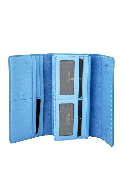 Grande Sky Blue Genuine Leather Women's Wallet - 2732