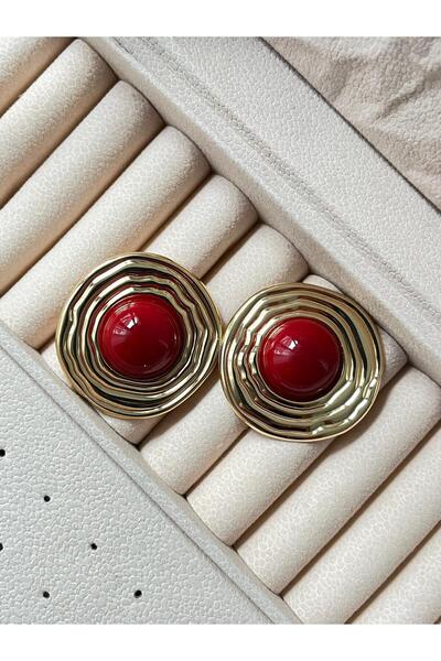 AUGUSTTREND Bordo Halkalı çelik küpe