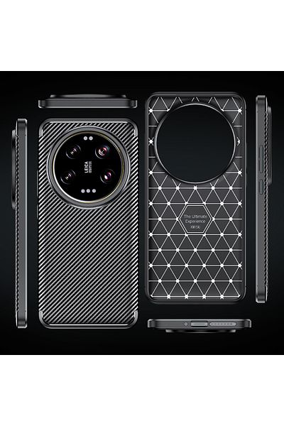 Fibaks حافظة هاتف Xiaomi Mi 15 Ultra مع نمط من ألياف الكربون البارز للكاميرا، حافظة حماية مقاومة للألوان