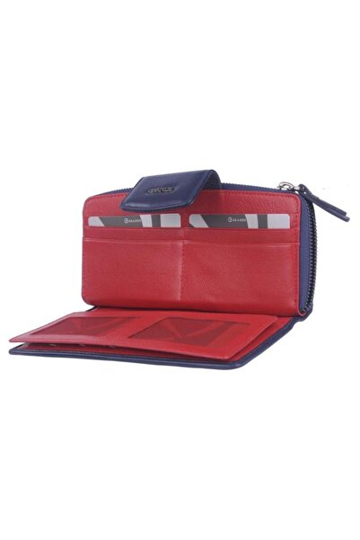 Grande Чорно-синій шкіряний жіночий гаманець - 2714