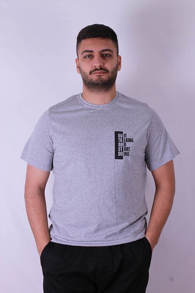 trender Quit Talking Print Gray Men's T-Shirt