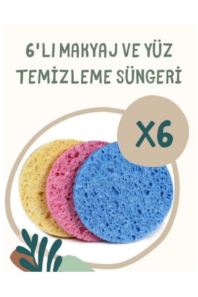 çeçem ticaret 6-Piece Face and Makeup Removal Sponge Set