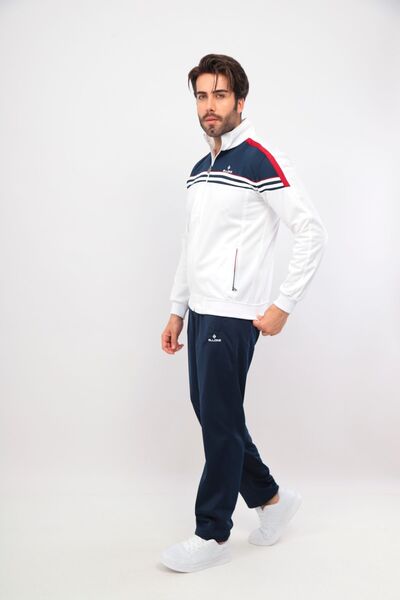 FORE SPORT Rashell Men's Tracksuit Set - White Navy Blue Stripe