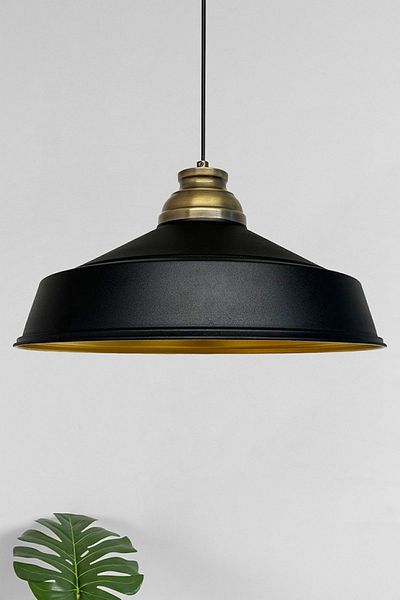 Bamyum Asletl-Lock Industrial Vintage Hängelampe  40 cm, Schwarz Metall Pendelleuchte