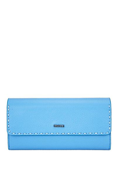 Grande Sky Blue Genuine Leather Women's Wallet - 2732