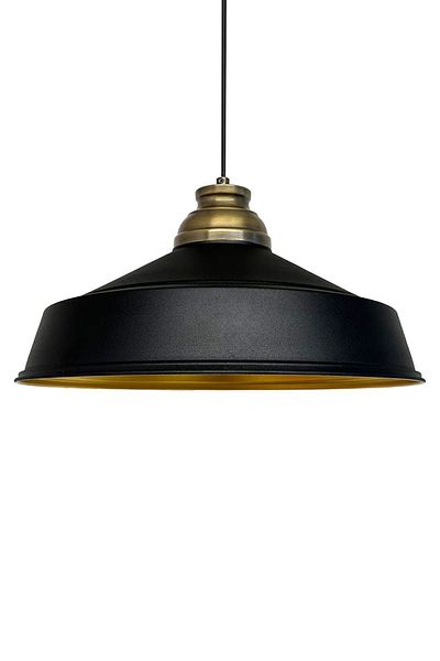 Bamyum Asletl-Lock Industrial Vintage Hängelampe  40 cm, Schwarz Metall Pendelleuchte