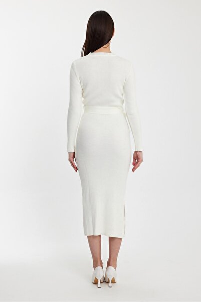 ALEXANDERGARDI Μακρύ πλεκτό φόρεμα με ραβδώσεις (A92045-S)