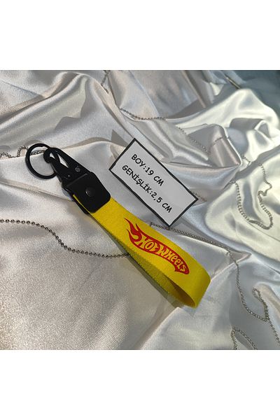 CEBECİOTO Hot Wheel Yellow Cloth Keychain Good Quality Auto-Moto Accessory 19cm Double Sided Print