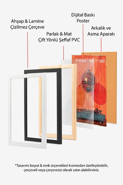 Postifull Black Framed Painting Set, Disco Ball Maximalist Wall Painting, 3 Piece Poster Set, No:300791