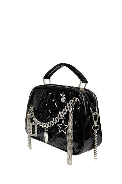 KRISTE BELL Patent Leather Black Women's Crossbody Bag - 26666