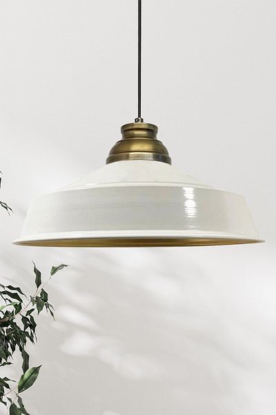 Bamyum Asletl-Lock Industrial Vintage Hängelampe  40 cm, Weiß Metall Pendelleuchte