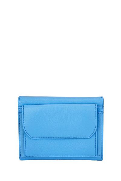 Grande Sky Blue Genuine Leather Women's Wallet - 3206