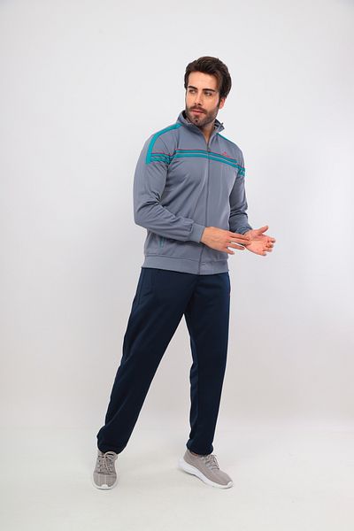 FORE SPORT Σετ ανδρική αθλητική φόρμα σκούρο γκρι Rashell - ριγέ