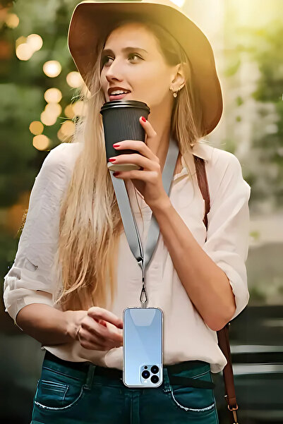 excarpin Snur pentru gât cu personal gri Snur pentru curea pentru telefon și container pentru carduri rezistent la apă cu clemă transparentă