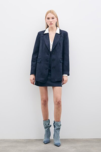 Sateen Сукня з ґудзиками - Синя